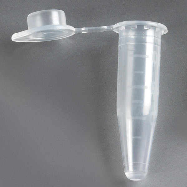 Globe Scientific PCR Tube, 0.6mL, Thin Wall, PP, Attached Flat Top Cap, Graduated (Assorted Colors Available) PCR Tubes